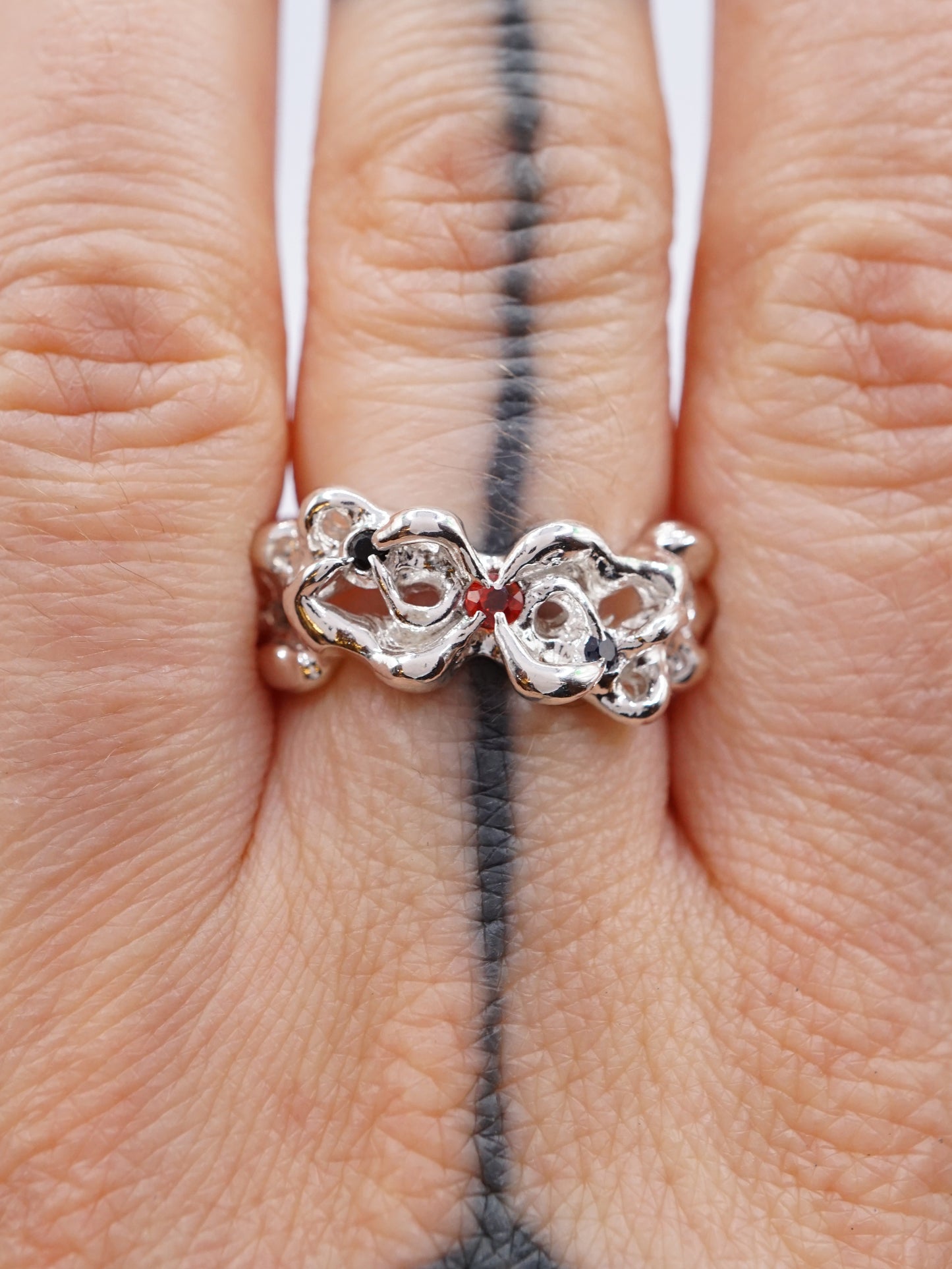 sterling silver MOVE ring with sapphires BOB6.5