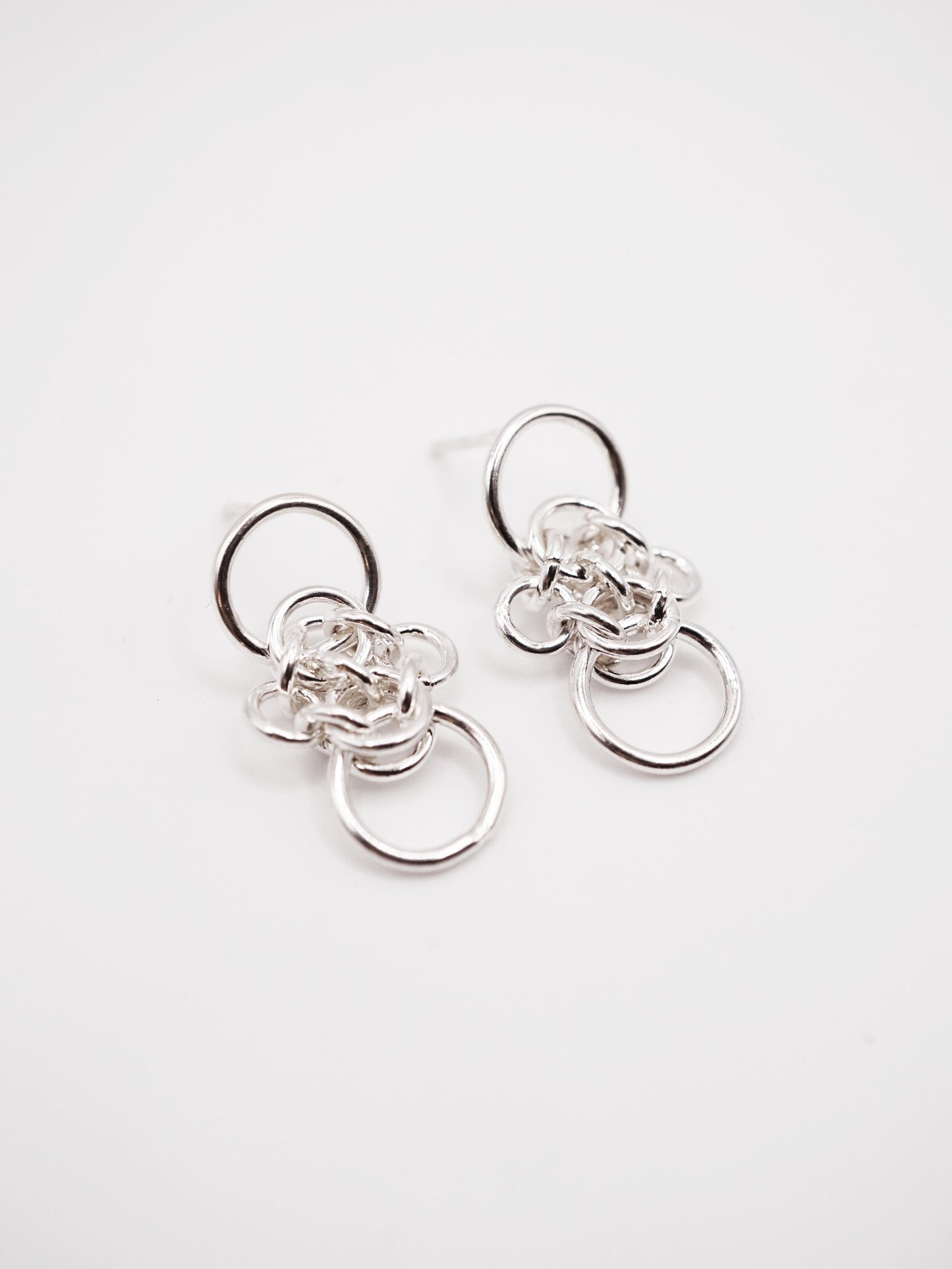 Boucles d'oreilles OOAK CHAINMAIL en argent sterling III