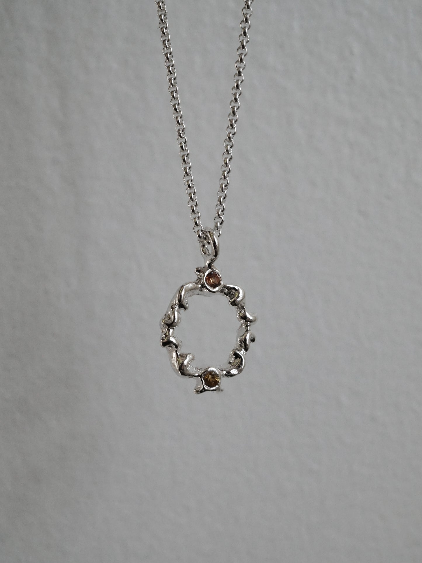 sterling silver OOAK DOUBLE HEIRLOOM sapphire pendant