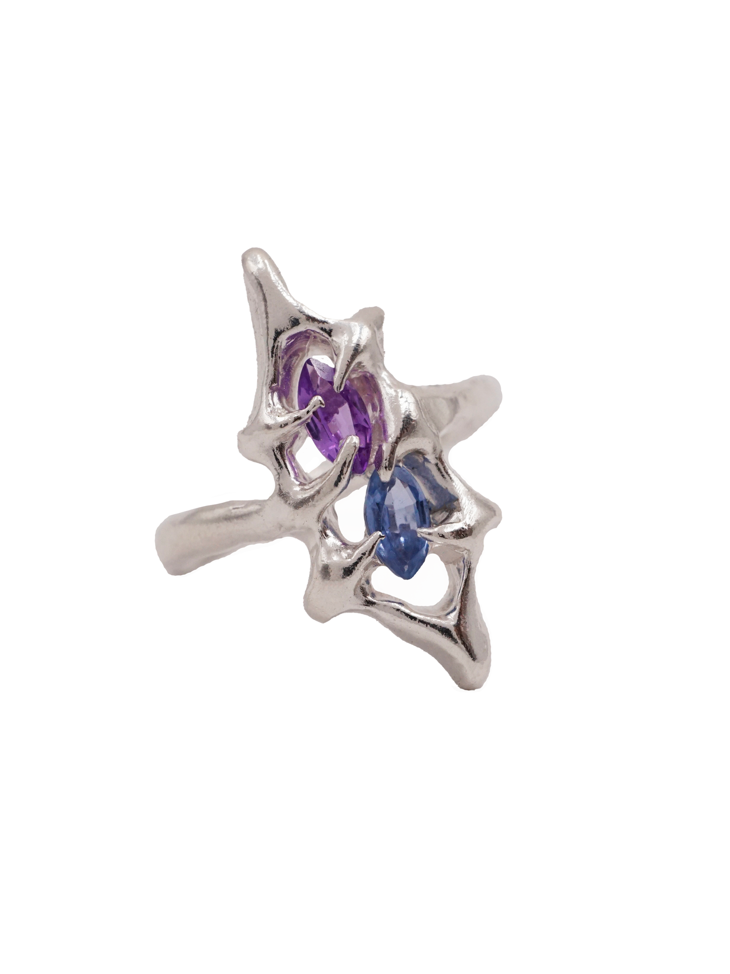 Bague SHIELD unique avec deux saphirs