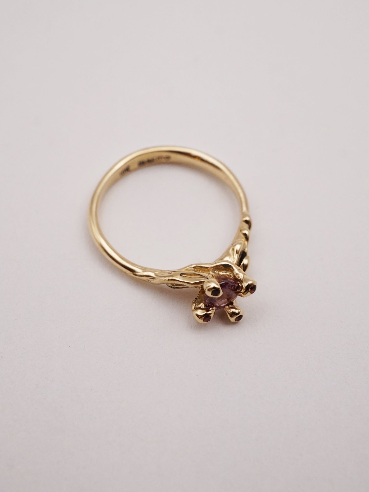 10kt yellow gold OUI ring with sapphires - ONE OF A KIND