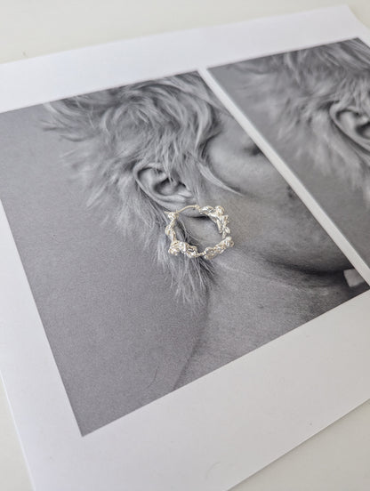 boucles d'oreilles créoles BOUQUET en argent sterling