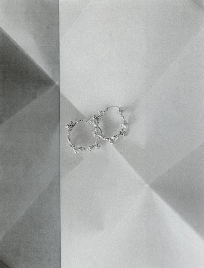 boucles d'oreilles créoles BOUQUET en argent sterling