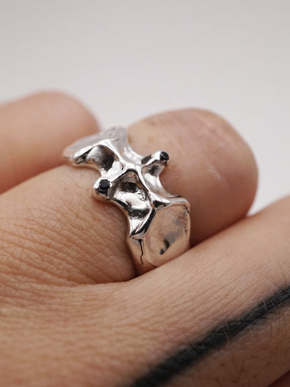 Bague ARCHEOLOGIE II en argent sterling avec deux saphirs