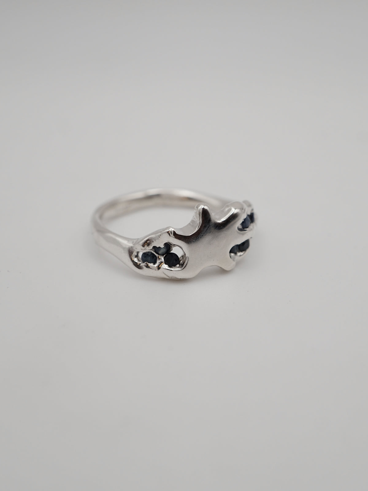 sterling silver BE A STAR ring with sapphires