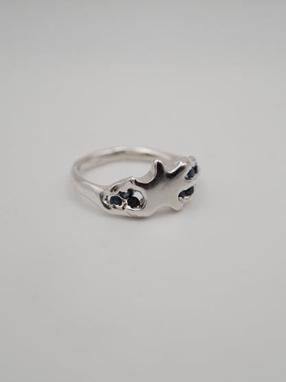 sterling silver BE A STAR ring with sapphires