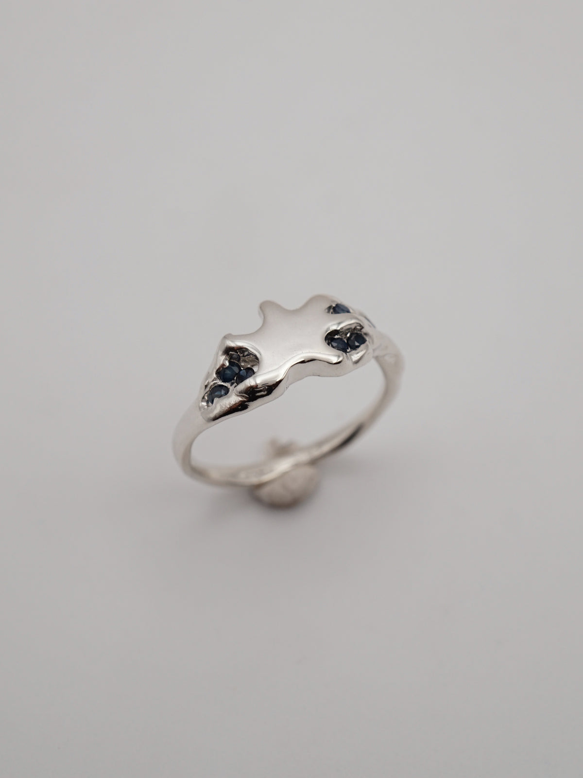 sterling silver BE A STAR ring with sapphires