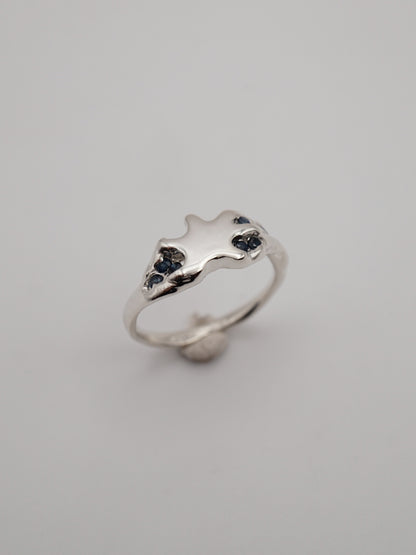 sterling silver BE A STAR ring with sapphires