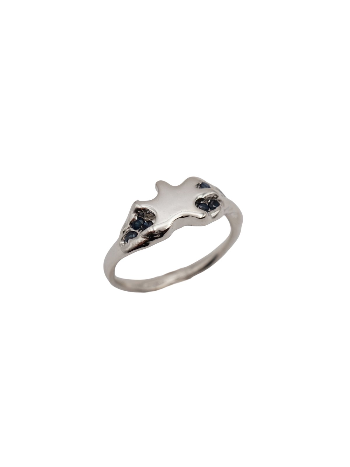sterling silver BE A STAR ring with sapphires