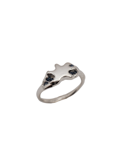 sterling silver BE A STAR ring with sapphires