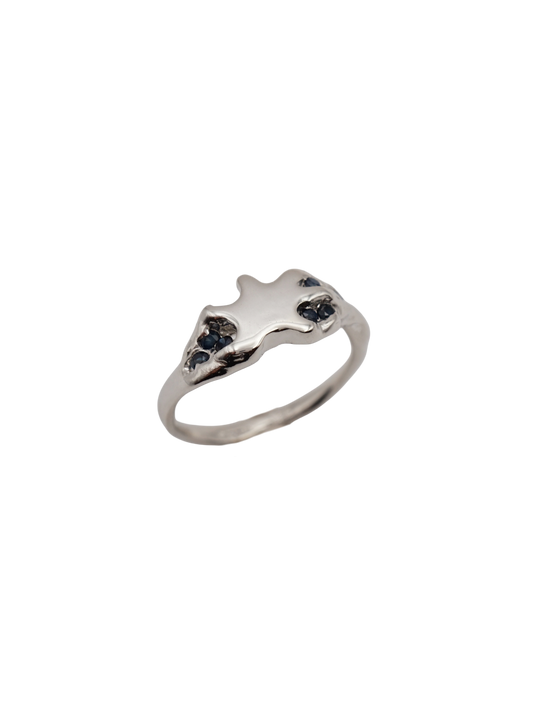 sterling silver BE A STAR ring with sapphires
