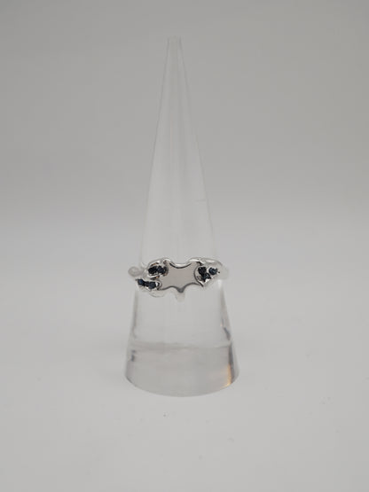 sterling silver BE A STAR ring with sapphires