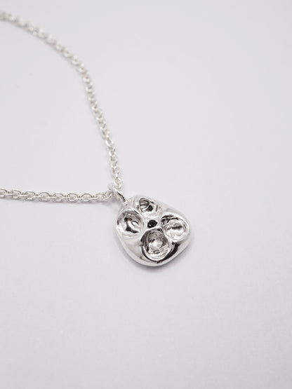 Collier CROQUÉE en argent sterling avec saphir bleu-noir