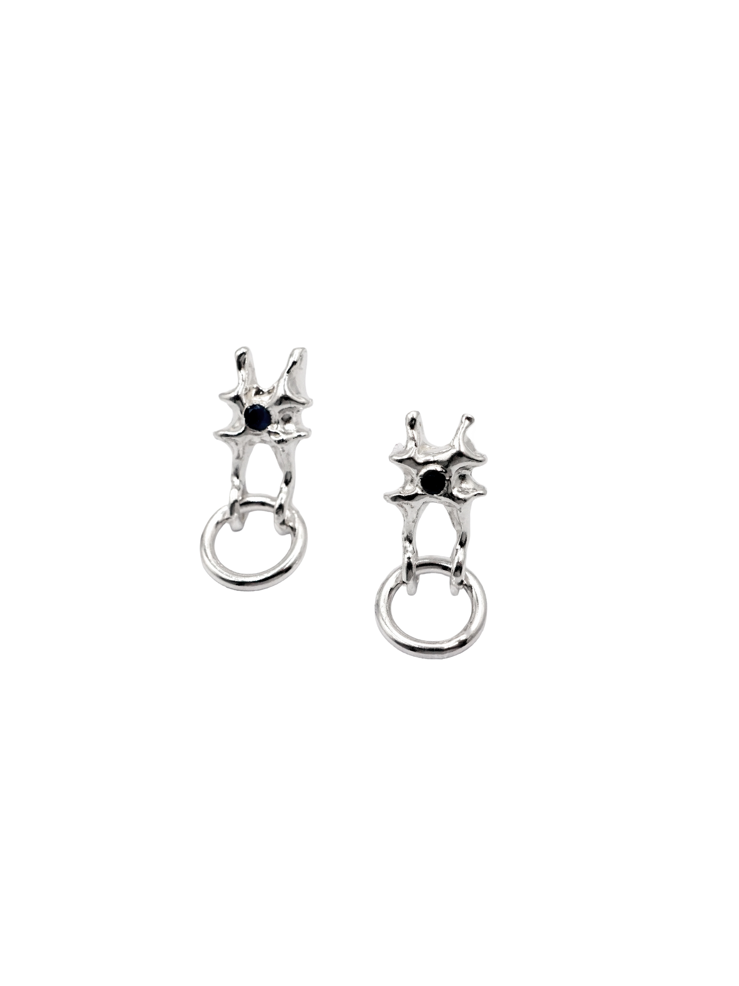 sterling silver ARCHEOLOGIE II stud earring with sapphire