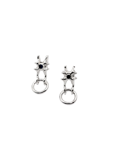 sterling silver ARCHEOLOGIE II stud earring with sapphire