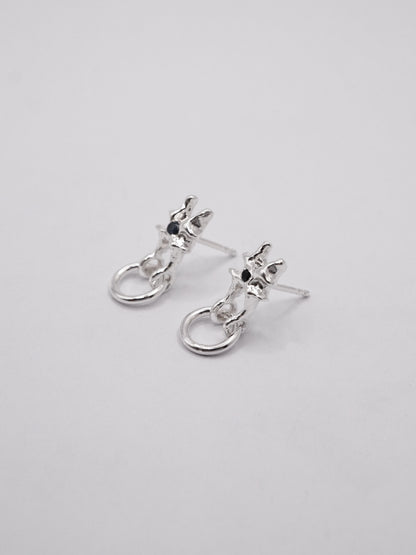 sterling silver ARCHEOLOGIE II stud earring with sapphire