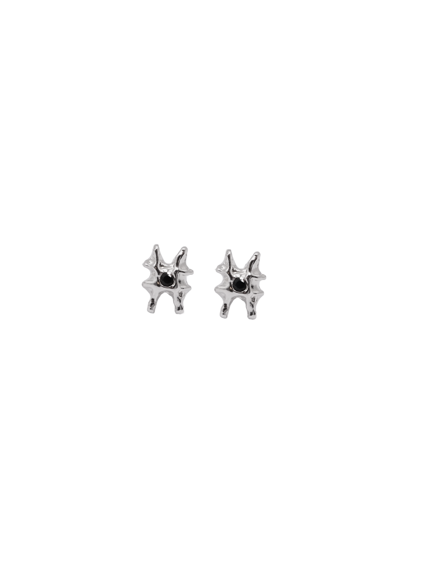 Boucle d'oreille ARCHEOLOGIE I en argent sterling avec saphir