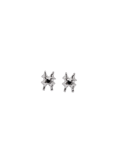 Boucle d'oreille ARCHEOLOGIE I en argent sterling avec saphir