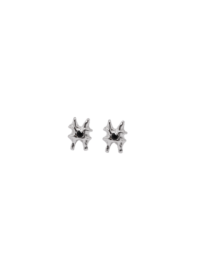 Boucle d'oreille ARCHEOLOGIE I en argent sterling avec saphir