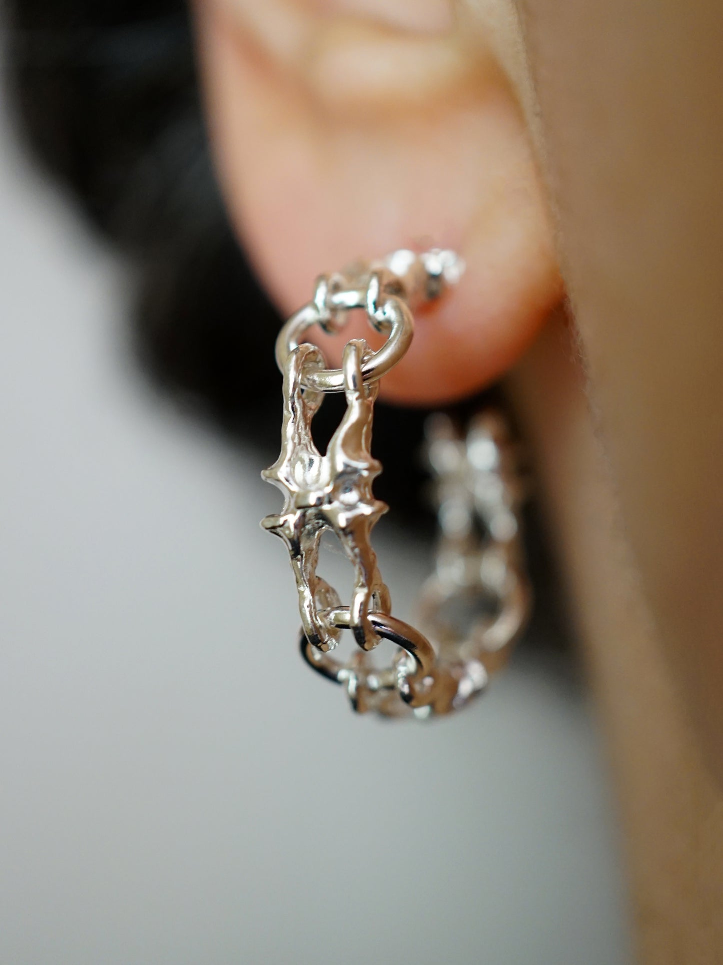 Créoles MICROC en argent sterling