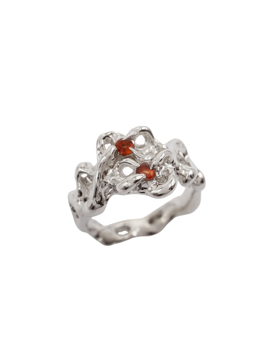 sterling silver MOVE ring with sapphires OO5.75