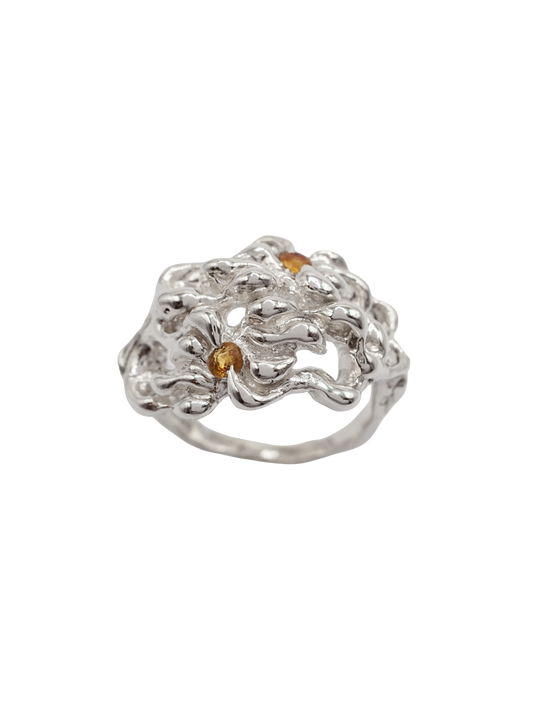 sterling silver MOVE ring with sapphires JJ8