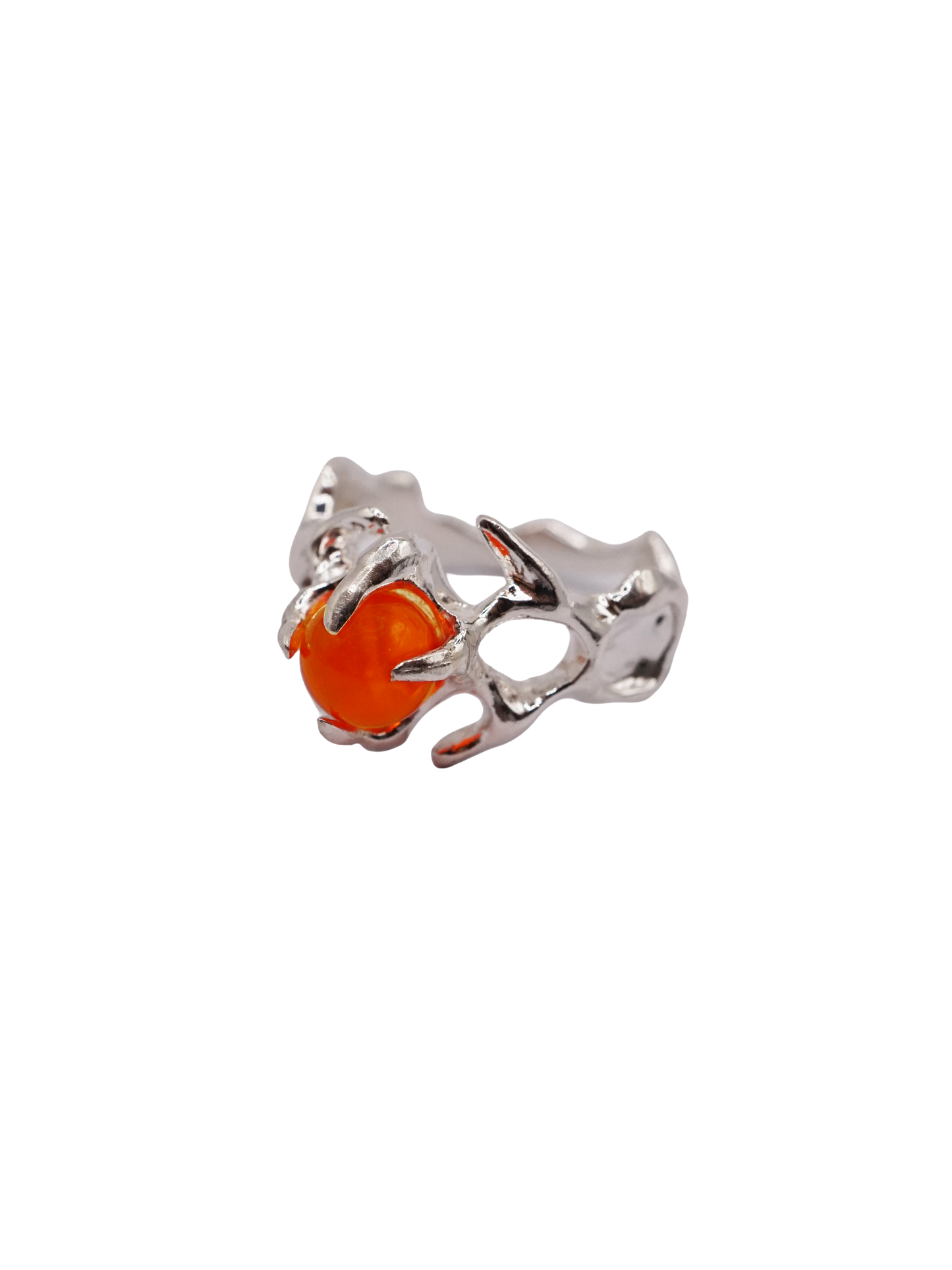 Bague OOAK en argent sterling avec sphère d'opale de feu 2