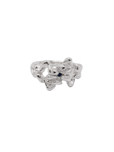 sterling silver MOVE ring with sapphire B8