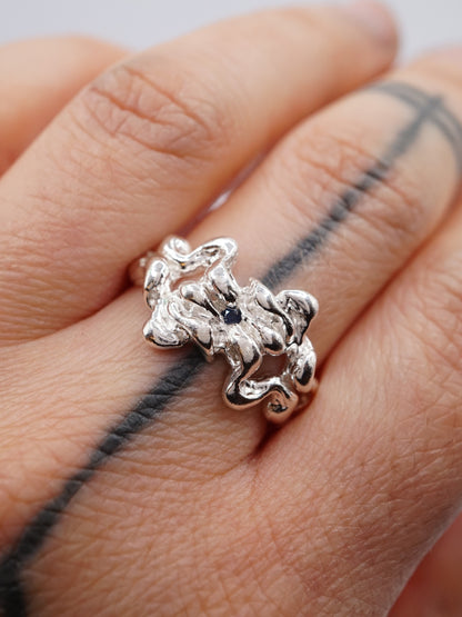 Bague MOVE en argent sterling avec saphirs B8
