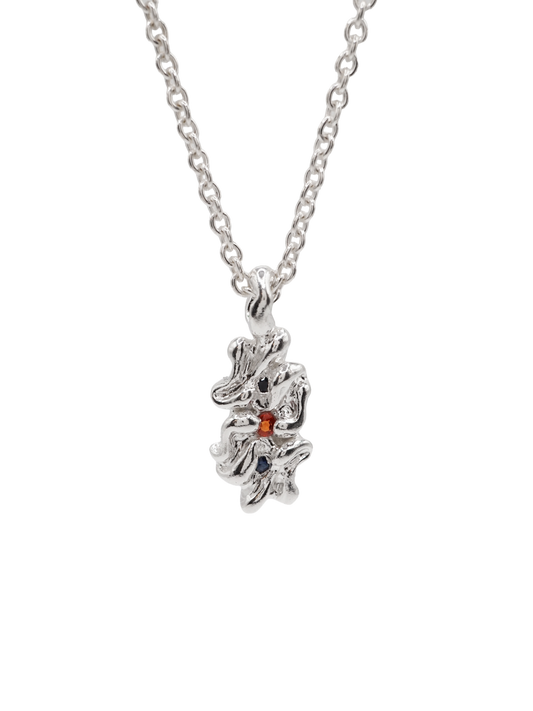 sterling silver OOAK MOVE necklace with sapphires II