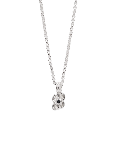 Collier CROQUÉE en argent sterling avec saphir bleu foncé