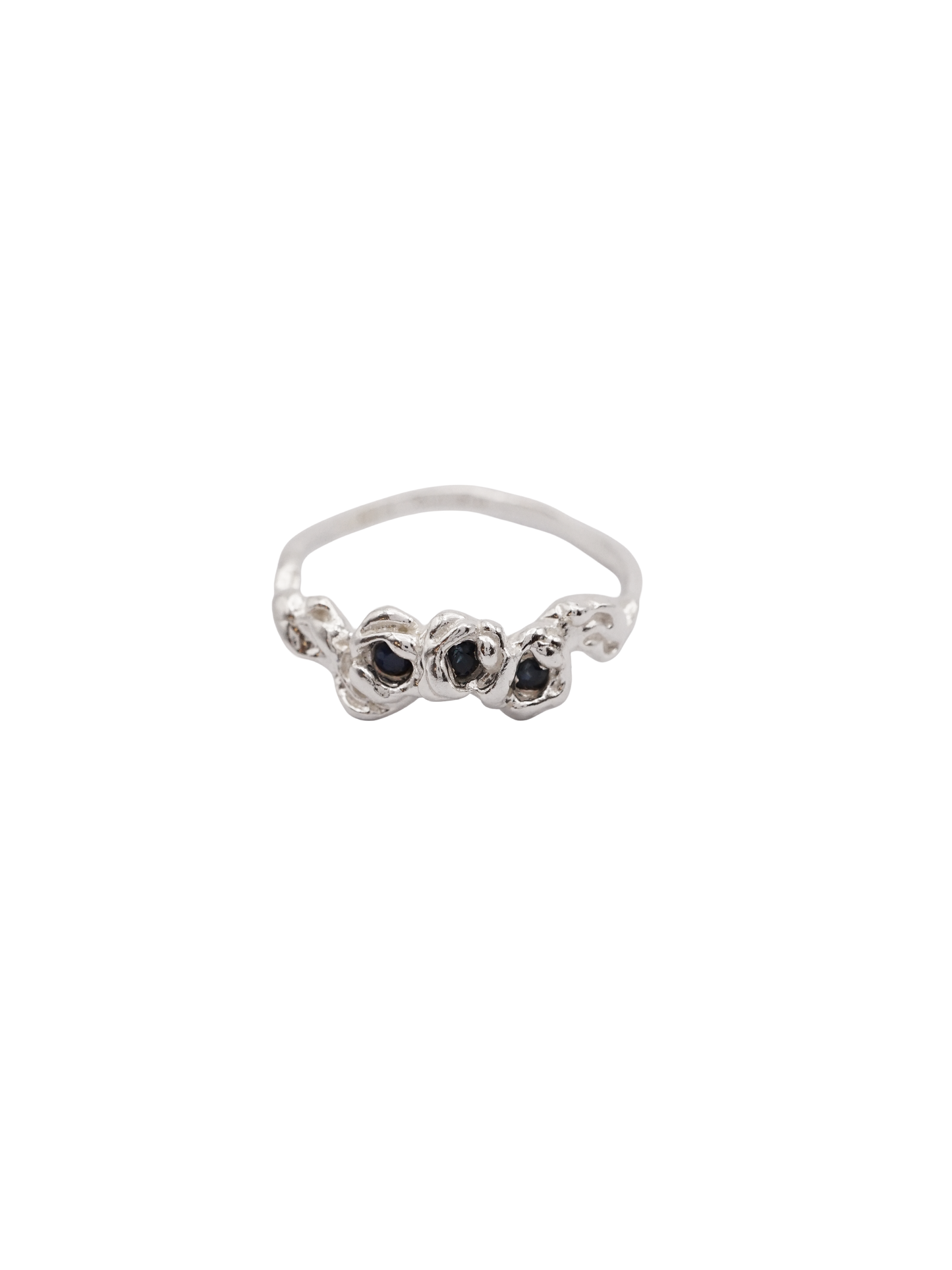 Bague BOUQUET SIMPLE en argent sterling avec saphirs 