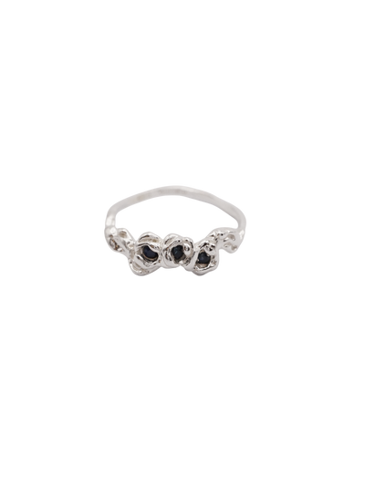 Bague BOUQUET SIMPLE en argent sterling avec saphirs 