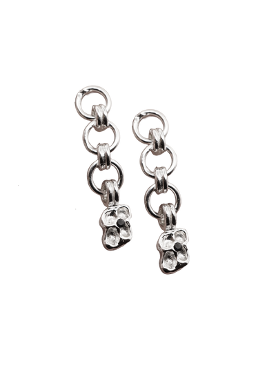 boucles d'oreilles TRIPLE CROQUÉE en argent sterling et saphirs