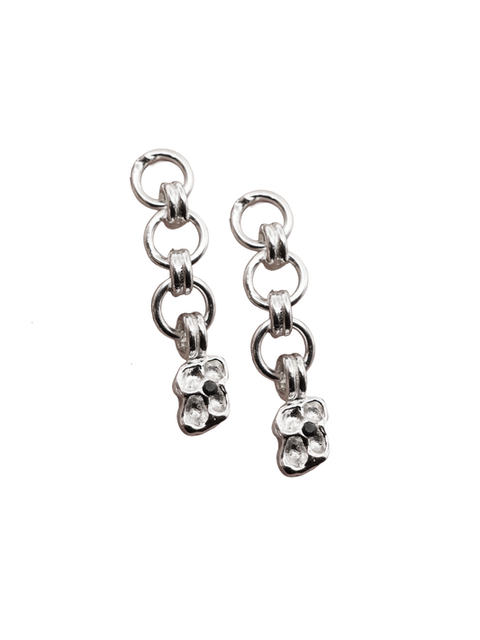 boucles d'oreilles TRIPLE CROQUÉE en argent sterling et saphirs