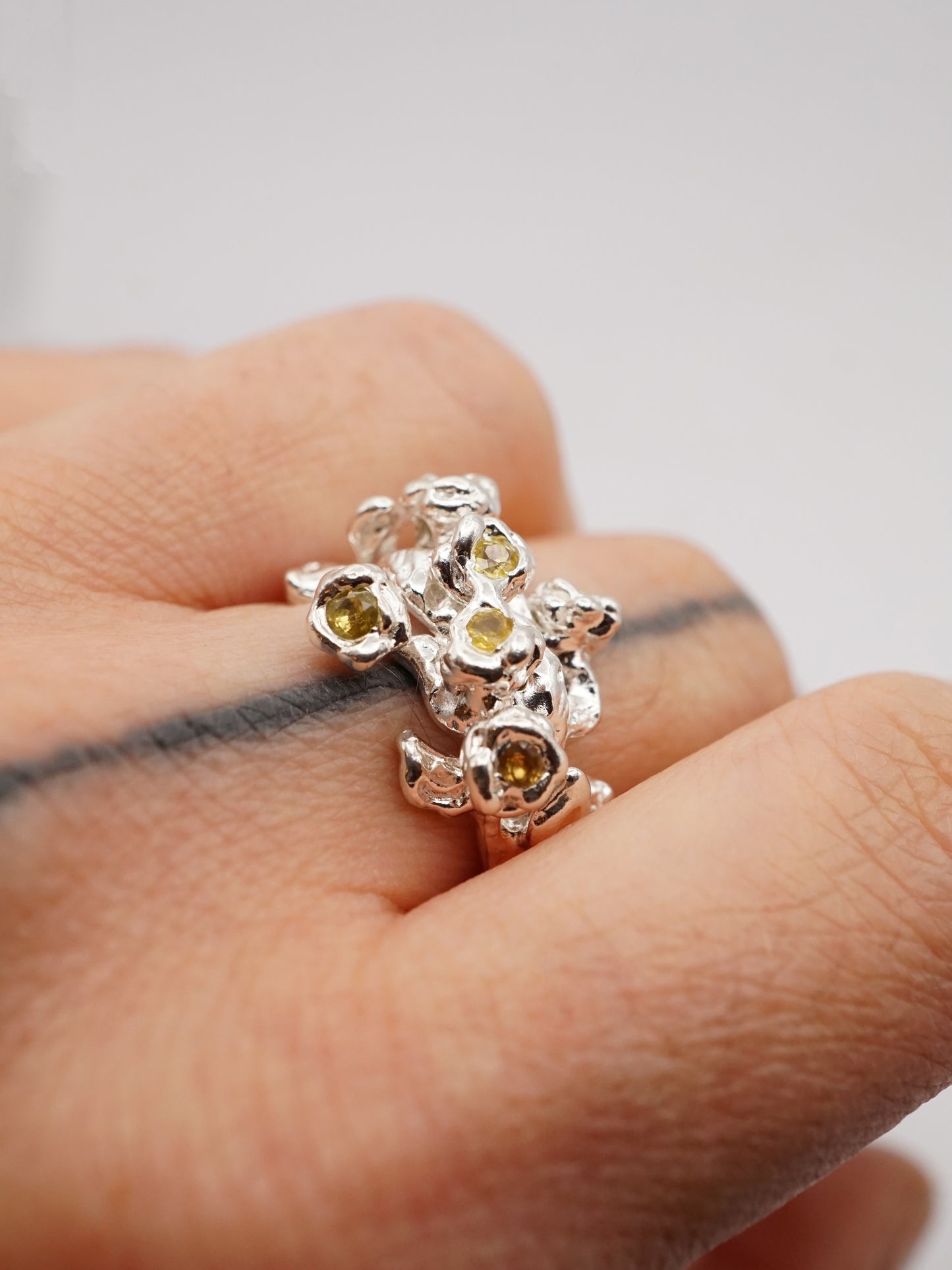 sterling silver JARDIN ring with sapphires