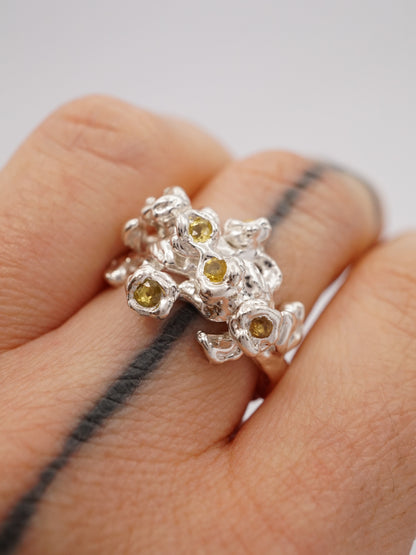 sterling silver JARDIN ring with sapphires