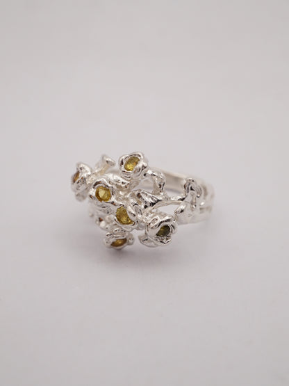 sterling silver JARDIN ring with sapphires