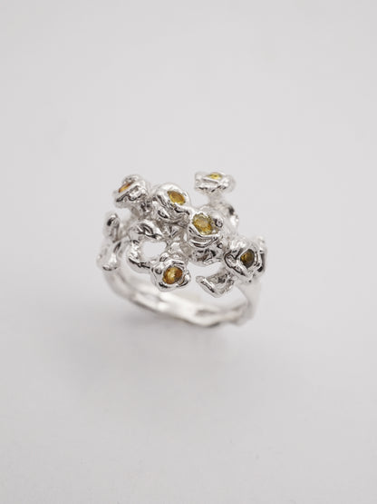 sterling silver JARDIN ring with sapphires