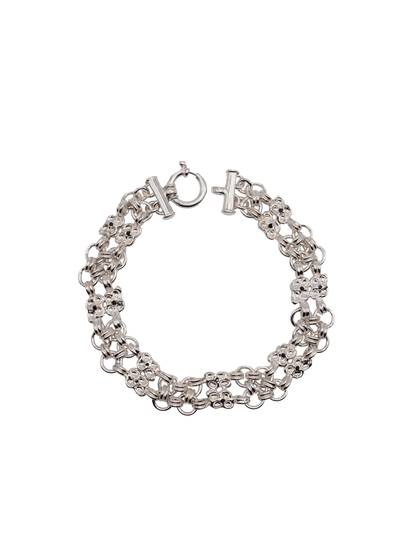 Bracelet ARMURE en argent sterling et saphirs bleu foncé