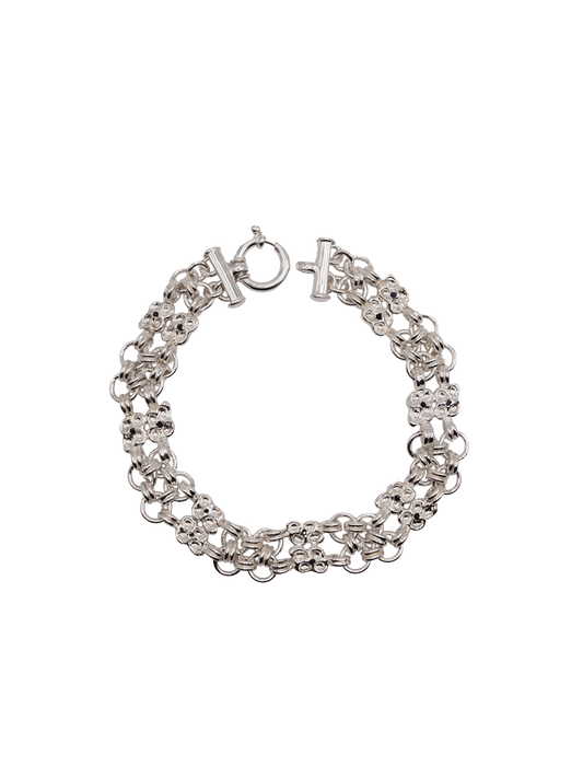 Bracelet ARMURE en argent sterling et saphirs bleu foncé