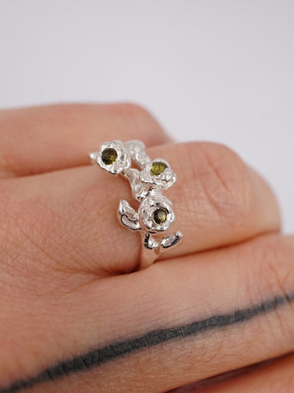 Bague TRIO en argent sterling avec pierres