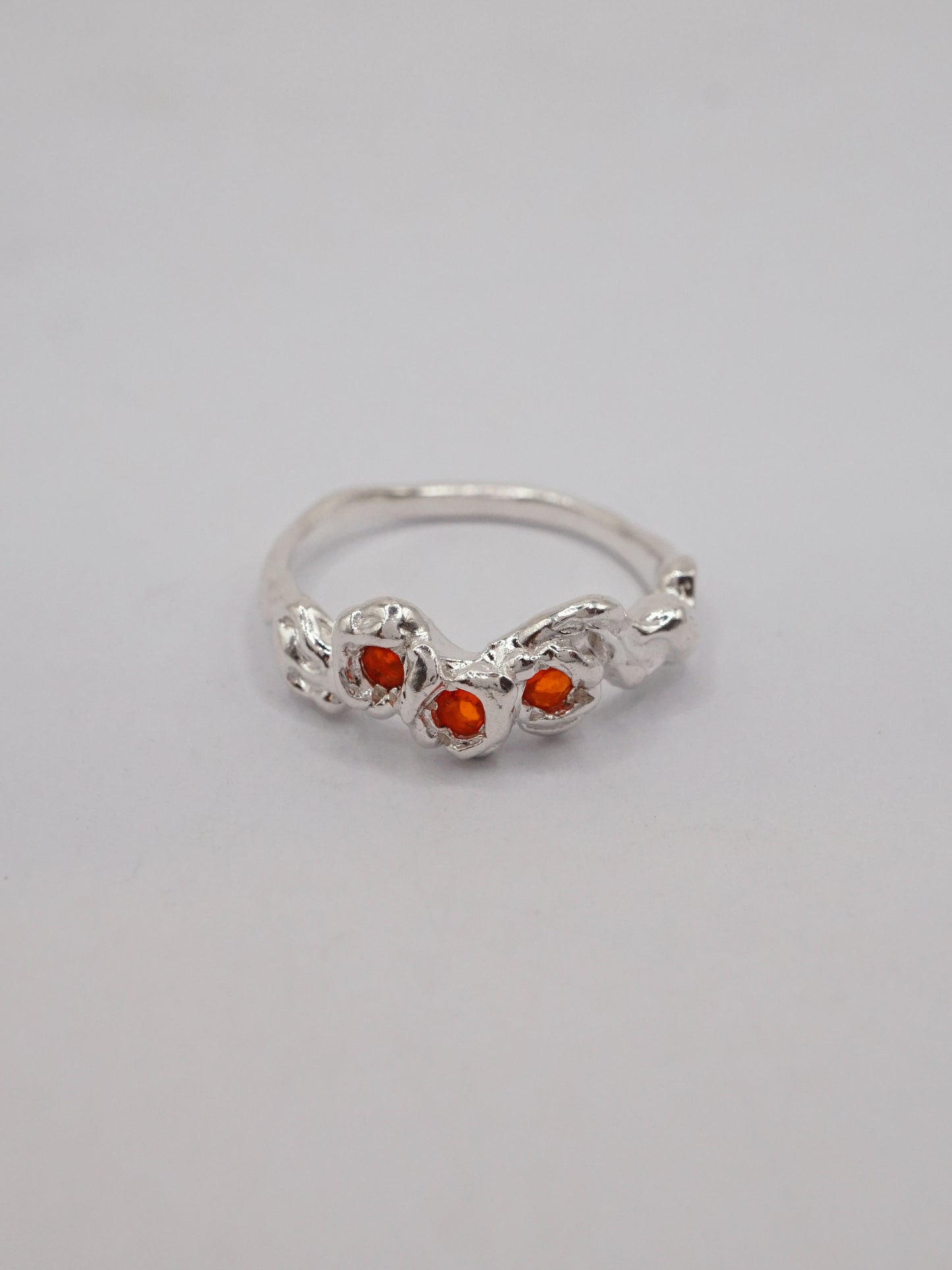 sterling silver or 10kt yellow gold BOUQUET SIMPLE ring with fire opals