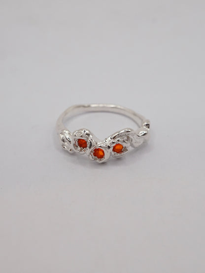 sterling silver or 10kt yellow gold BOUQUET SIMPLE ring with fire opals