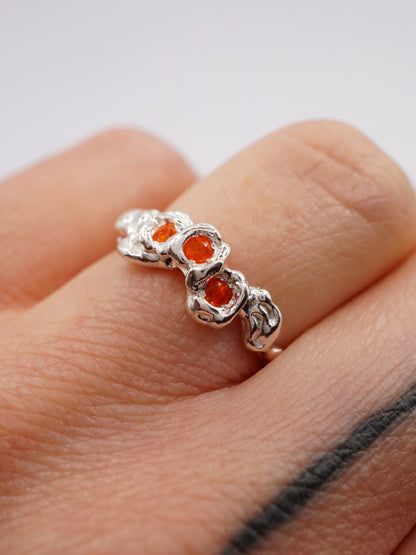 sterling silver or 10kt yellow gold BOUQUET SIMPLE ring with fire opals