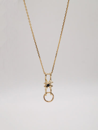 Pendentif OOAK en or 10 carats avec saphir