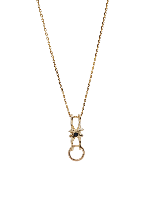 Pendentif OOAK en or 10 carats avec saphir