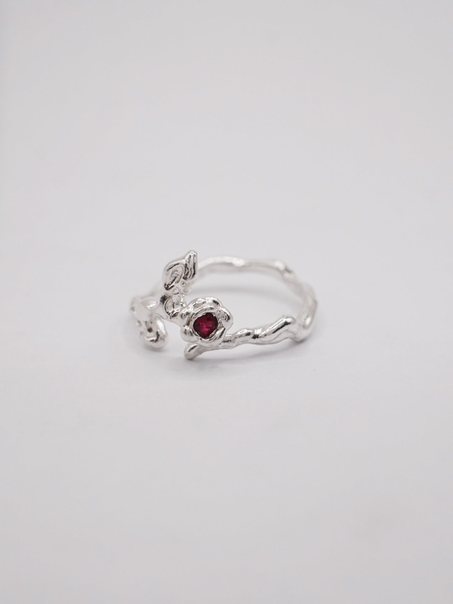 sterling silver BOURGEON ring with sapphire