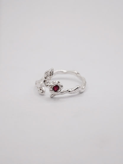 sterling silver BOURGEON ring with sapphire