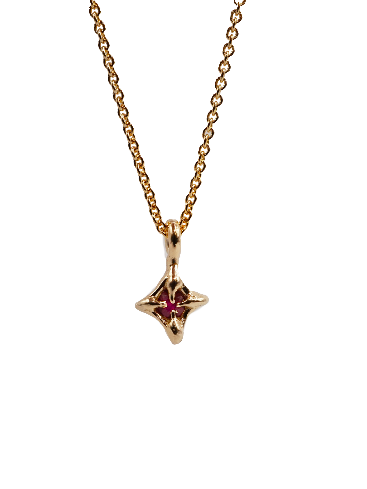 Pendentif en or 10 carats avec rubis - pièce unique